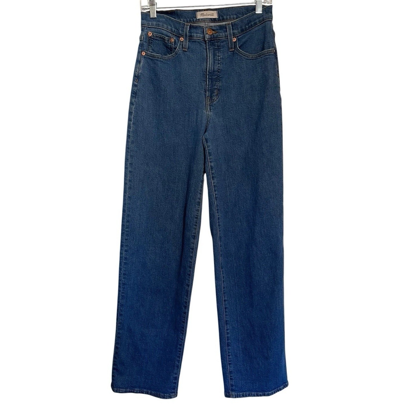 Madewell Sz 27 High Rise The Perfect Vintage Wide Leg Jeans Medium Wash Denim